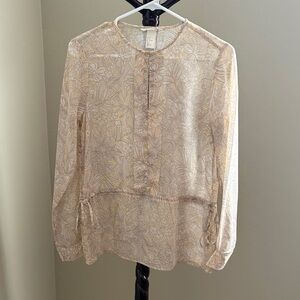 H&M Beige Floral Blouse